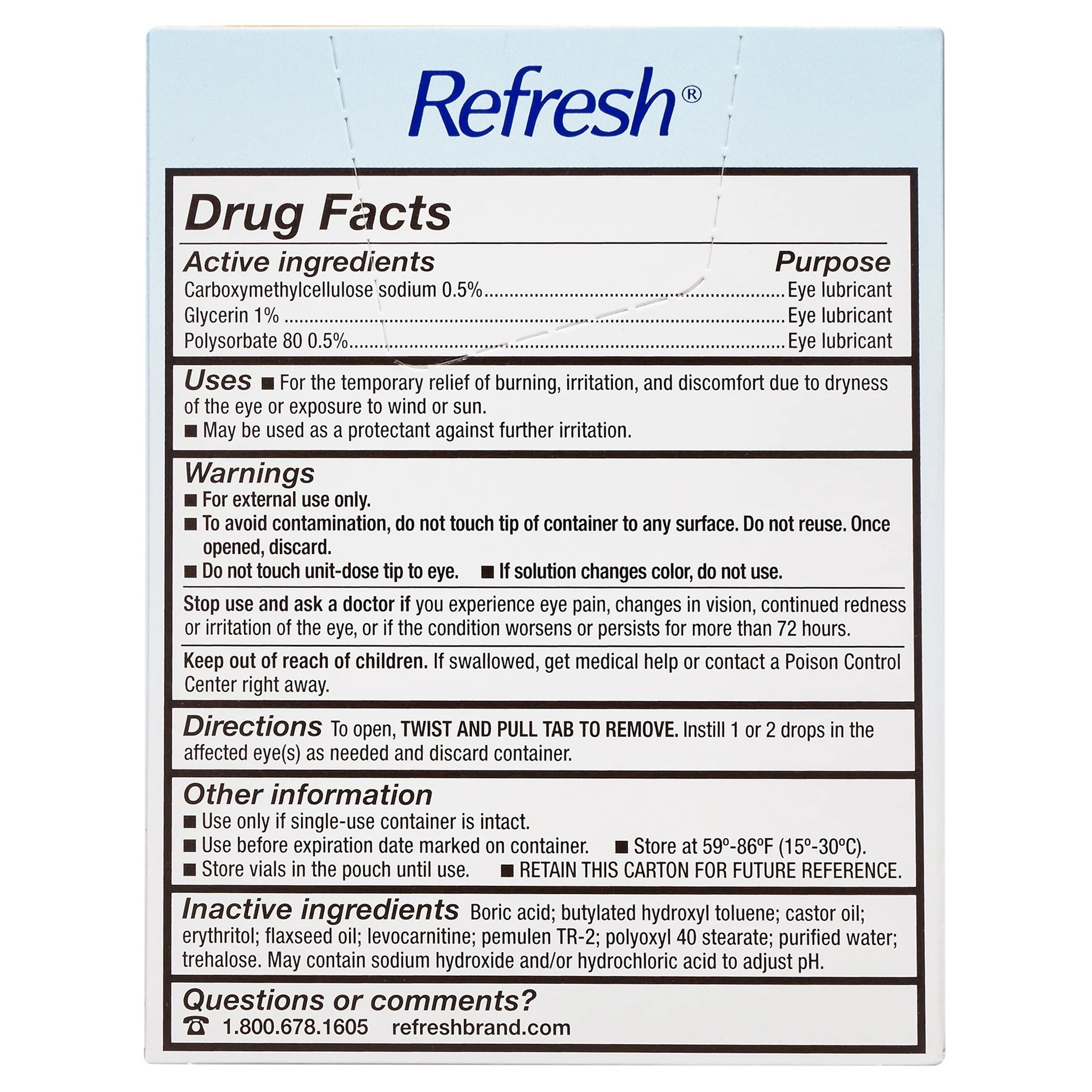 Refresh Optive Mega-3 Lubricant Eye Drops, Preservative-Free Vials